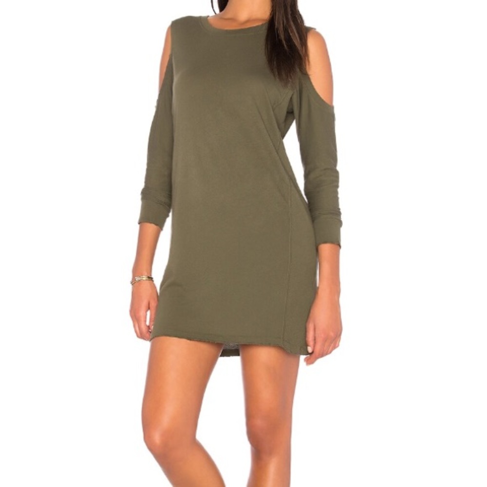 n:philanthropy Dress Olive Green Cold Shoulder Cut Out Size Small